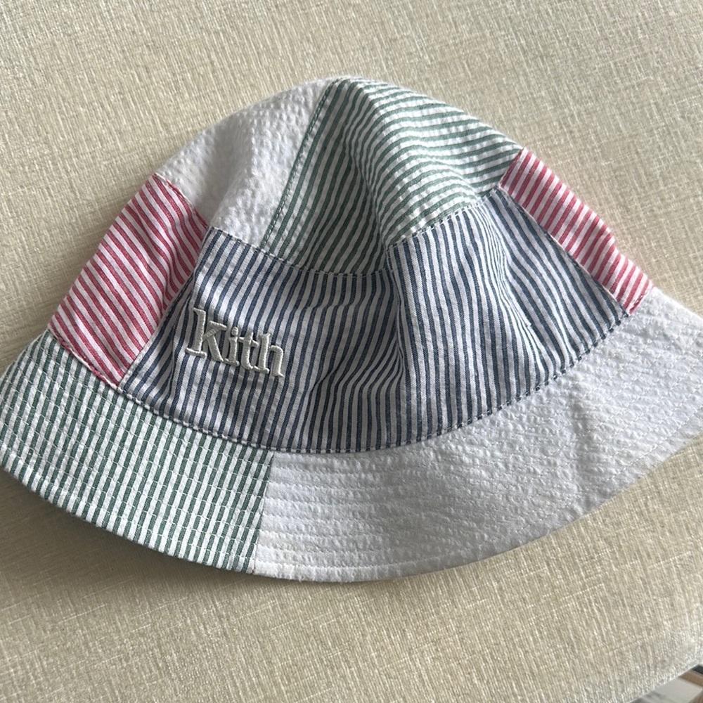 Kith Kids Patchwork Striped Hat - Pink, Green, Blue, White